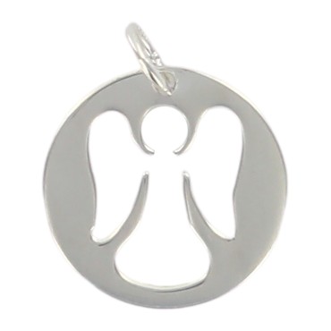 Médaille ronde évidée en argent 925 °/°° de l ange Ø 1,5 cm (1,31 g). Livrée en boite