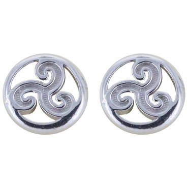 Boucle d oreille triskel en argent 925 Rhodie (0.70g). Livree sans boite.