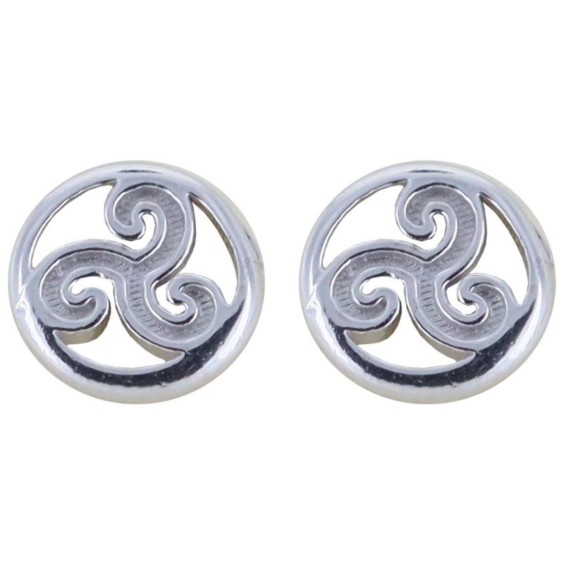 Boucle d oreille triskel en argent 925 Rhodie (0.70g). Livree sans boite.