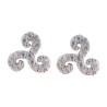 Boucle d oreille triskel en argent 925 Rhodie avec zirconium (1.4g). Livree en boite.