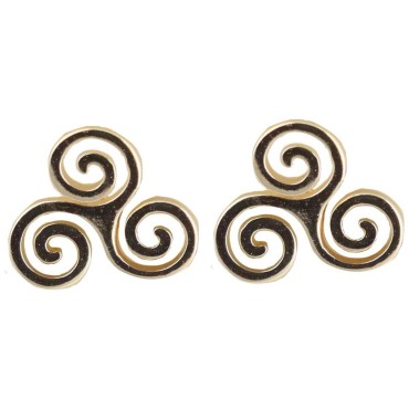 Boucle d oreille bouton triskel 10mm en plaque or. Livree sans boite.