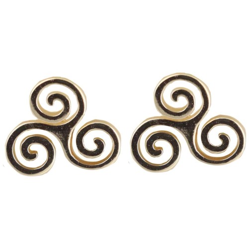 Boucle d oreille bouton triskel 10mm en plaque or. Livree sans boite.