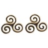 Boucle d oreille bouton triskel 10mm en plaque or. Livree sans boite.