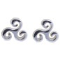 Boucle d oreille bouton triskel 5.4 mm en argent 925 Rhodie (0.7g). Livree sans boite.