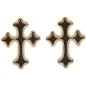 Boucle d oreille bouton croix orthodoxe en plaque or. Livre sans boite.