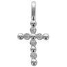 Croix de cou arrondie en argent 905 °/°° avec zirconium, H. 1.5 cm (0.85g). Livree en boite