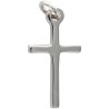 Croix de cou baton fine en argent 925 °/°° Rhodie H. 1.3 cm (0,46 g). Livree en boite