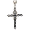 Croix de cou en zirconium, centre torsadé en argent 925 rhodié, hauteur 2,5 cm (1,62 g), livree en boite.