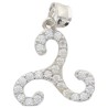 Pendentif triskel en argent 925 °/°° et zirconium (1 g). Livre en boite.