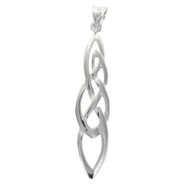 Pendentif long entrelacé en argent 925 °/°° Rhodié (1.4 g). Livré en boîte.