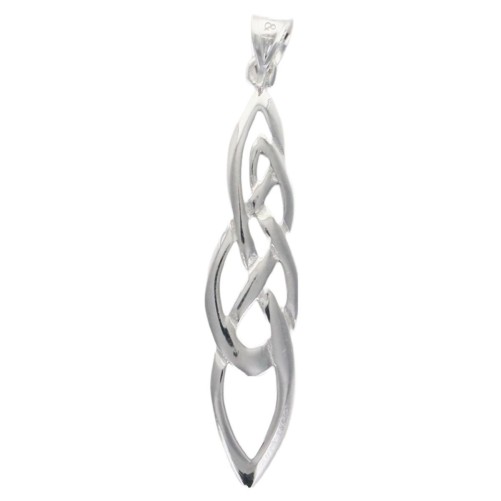 Pendentif long entrelacé en argent 925 °/°° Rhodié (1.4 g). Livré en boîte.