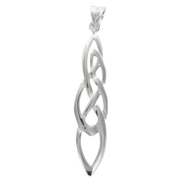 Pendentif long entrelacé en argent 925 °/°° Rhodié (1.4 g). Livré en boîte.