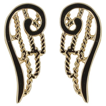 Boucle d oreille forme aile d ange en plaque or H 1.5 cm. Livre en boite.