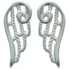 Boucle d oreille forme aile d ange en argent 925 rhodie. H 1.5 cm (1.2 g). Livree en boite.