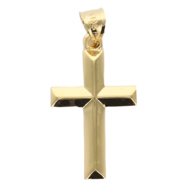Croix de cou en plaque or H 1.5 cm Livree en boite.