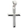 Croix de cou en argent 925 °/°° rhodie. H 1.8 cm (0.90 g). Livree en boite.