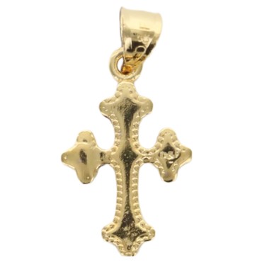 Croix de cou orthodoxe en plaque or H 1,6 cm Livree en boite.