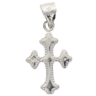 Croix de cou orthodoxe en argent 925 °/°° rhodie. H 1.6 cm (0.90 g). Livree en boite.