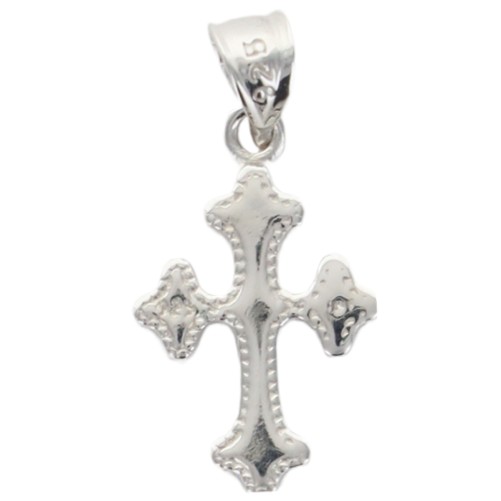 Croix de cou orthodoxe en argent 925 °/°° rhodie. H 1.6 cm (0.90 g). Livree en boite.