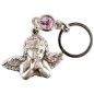 Porte-clés ange Raphaël H. 3 cm avec résine de saint Christophe.