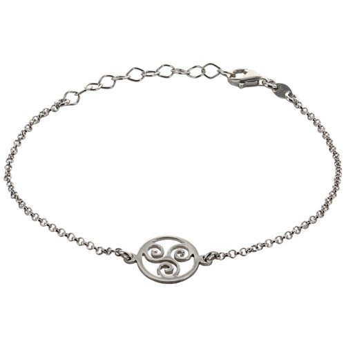 Bracelet en argent 925 °/°° ajustable sur chaine avec médaille triskel (2,3 g). Livré en boîte.