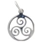 Pendentif triskel encercle 1,5 cm en argent 925 °/°° Rhodie (0.6 g). Livre en boite.