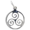 Pendentif triskel encercle 1,5 cm en argent 925 °/°° Rhodie (0.6 g). Livre en boite.
