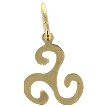 Pendentif triskel 1,3 cm en plaqué or. Livré en boîte.