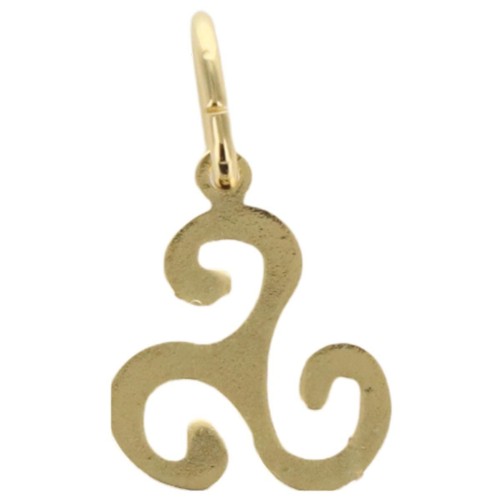 Pendentif triskel 1,3 cm en plaqué or. Livré en boîte.