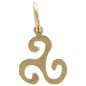 Pendentif triskel 1,3 cm en plaqué or. Livré en boîte.