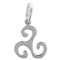 Pendentif triskel 1,3 cm en argent 925 °/°° Rhodié (0.6 g). Livré en boîte.