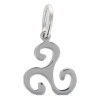 Pendentif triskel 1,3 cm en argent 925 °/°° Rhodié (0.6 g). Livré en boîte.