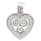 Pendentif coeur avec triskel 1,5 cm en argent 925 °/°° Rhodié avec zirconium (1.2 g). Livré en boîte.
