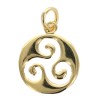 Pendentif triskel ajoure 1.5 cm en plaque or. Livre en boite.