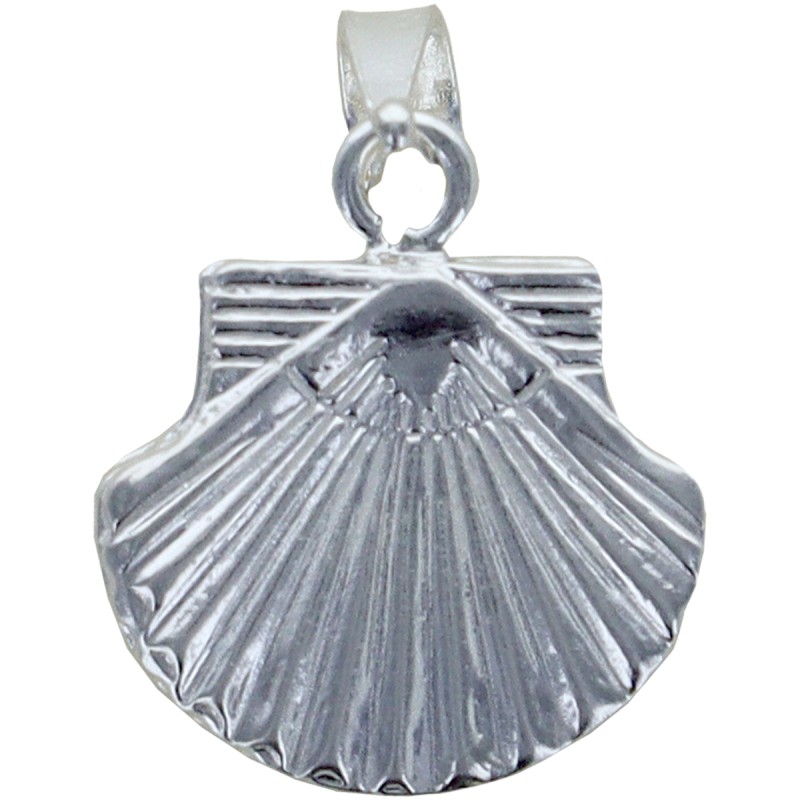 Pendentif coquille de saint Jacques de Compostelle sur 2 faces en argent 925°/°° H. 1 cm (0,80 g). Livré en boite.