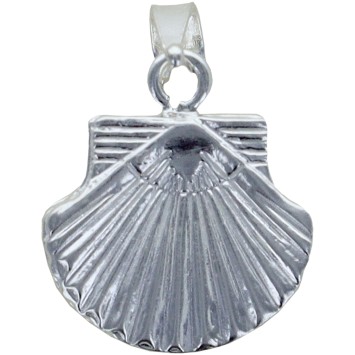 Pendentif coquille de saint Jacques de Compostelle sur 2 faces en argent 925°/°° H. 1 cm (0,80 g). Livré en boite.
