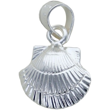 Pendentif coquille de saint Jacques de Compostelle double face en argent 925°/°° H. 1 cm (0,40 g). Livré en boite.