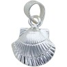 Pendentif coquille de saint Jacques de Compostelle double face en argent 925°/°° H. 1 cm (0,40 g). Livré en boite.