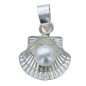 Pendentif coquille de saint Jacques de Compostelle double face en argent 925°/°° H. 1 cm (0,40 g). Livré en boite.