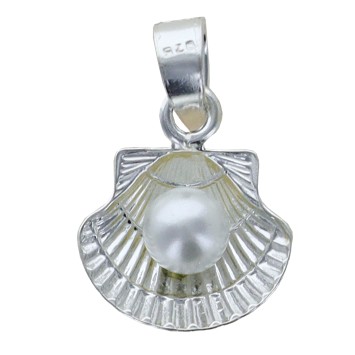 Pendentif coquille de saint Jacques de Compostelle double face en argent 925°/°° H. 1 cm (0,40 g). Livré en boite.