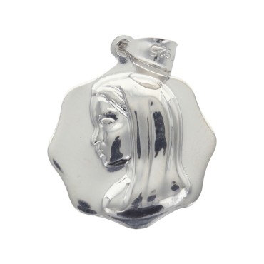 Medaille octogonale en argent 925 °/°°  Ø 1,5 cm de la Vierge (0,97 g). Livree en boite.