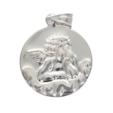 Medaille en argent 925 Ø 1,5 cm de l Ange Raphael (1,07 g). Livree en boite.