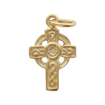Pendentif en plaque or H. 1,5 cm croix celte. Livre en boite.