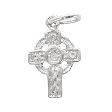 Pendentif en argent 925 °/°°  H. 1,5 cm croix croix celte (1,10 g). Livre en boite.