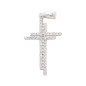 Croix double en argent 925 °/°° avec zirconium H. 2,3 cm (1,20 g). Livrée en boîte