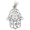 Pendentif Main de Fatima en argent 925 °/°° rhodie H. 1.7 cm (0.8 g). Livre en boite.