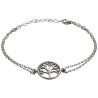 Bracelet en argent 925 ajustable sur chaine avec medaille de l arbre de vie (3.2 g) Livre en boite.