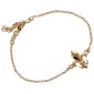 Bracelet avec fleur de lys 1.5 cm en plaqué or. Livrée en boîte.