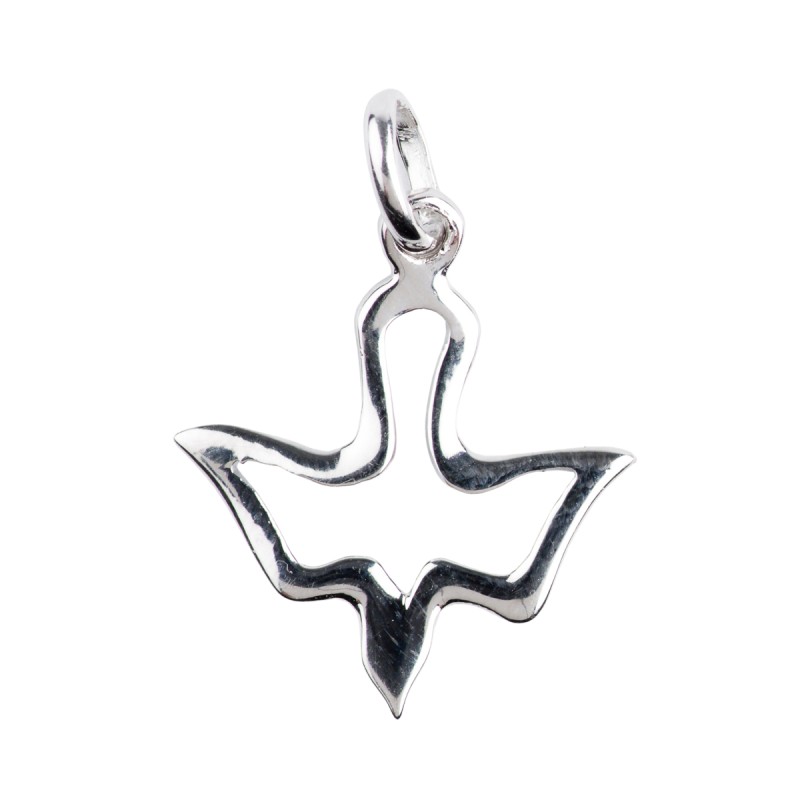 Pendentif colombe évidé en argent 925 (0,75 g) – H. 2 cm. Livré en boîte.