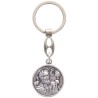 Porte-clés Saint Christophe en métal argenté – Ø 3,5 cm